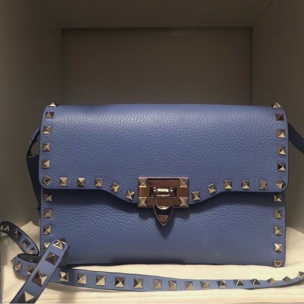 Valentino Garavani Blue Studded Crossbody Bag